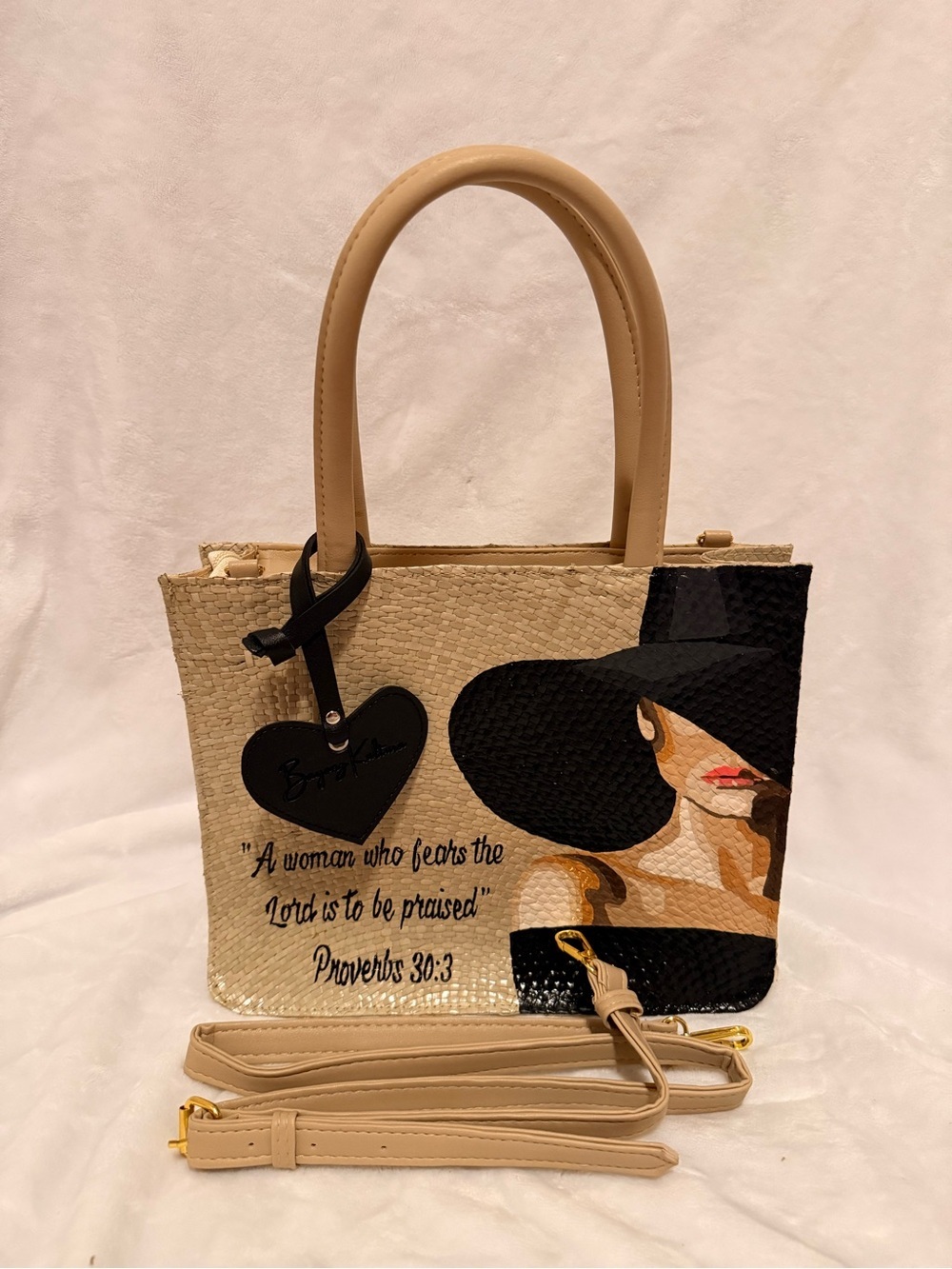 Bayong Kultura Beige Proverbs 30:3 Bayong Tote Bag - Picture 1 of 12